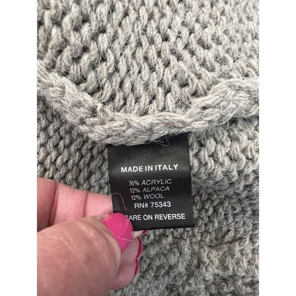 Silvia Novelli Large L Alpaca Wool Chunky Knit Cardigan Sweater Italy Brown EUC - Picture 6 of 7